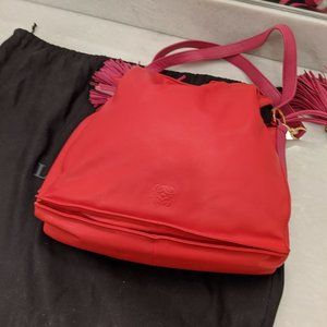 Loewe flamenco pink orange drawstring bag
